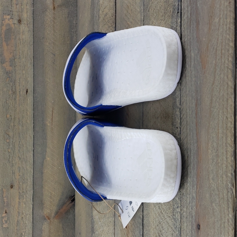 adidas Adilette Boost Men's Slides Sandals Royal Blue, White Supreme Cushioning - Picture 8 of 9